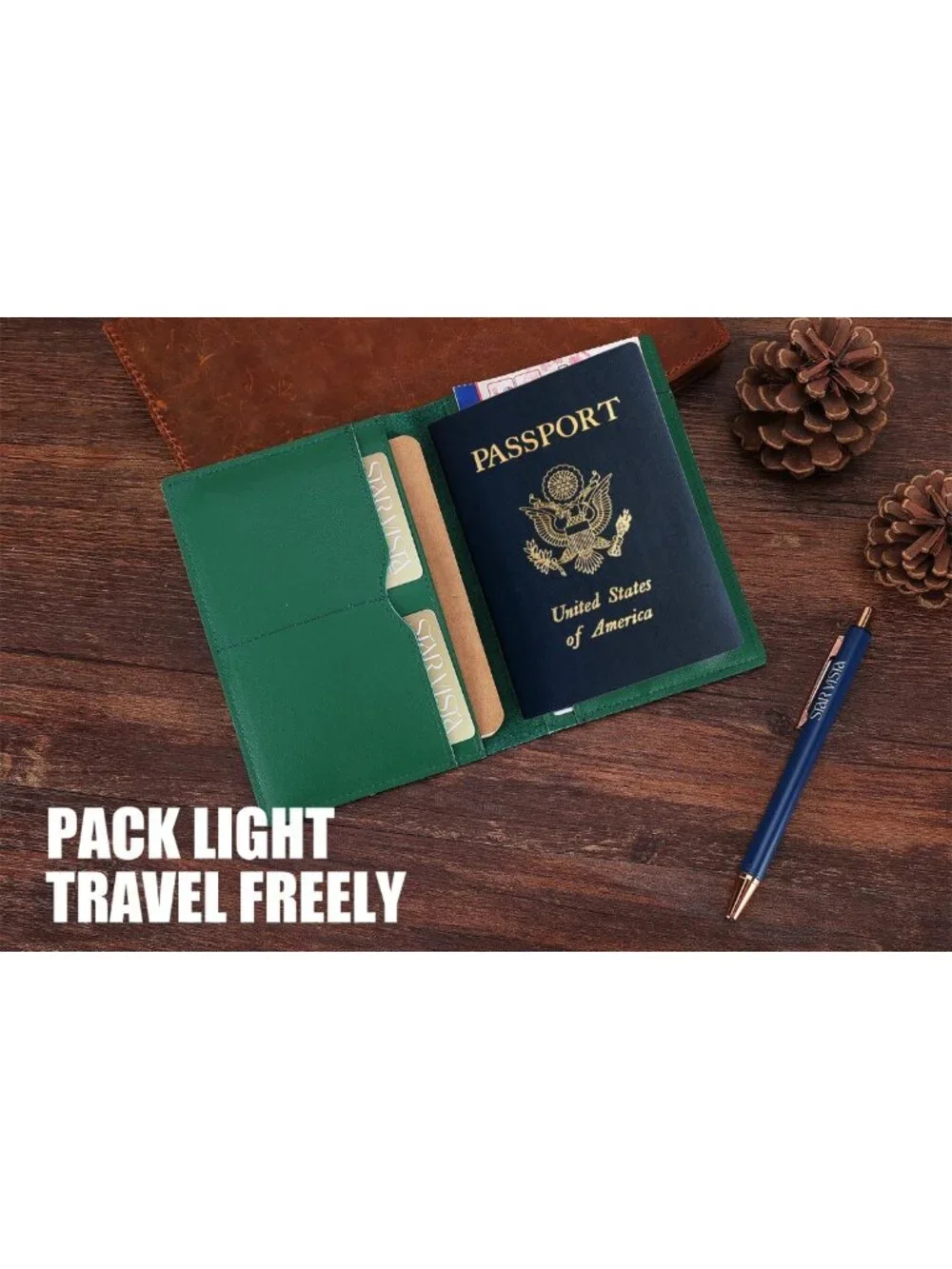 Minimalist Leather Passport Holder, RFID Blocking Travel Wallet, Slim Bifold